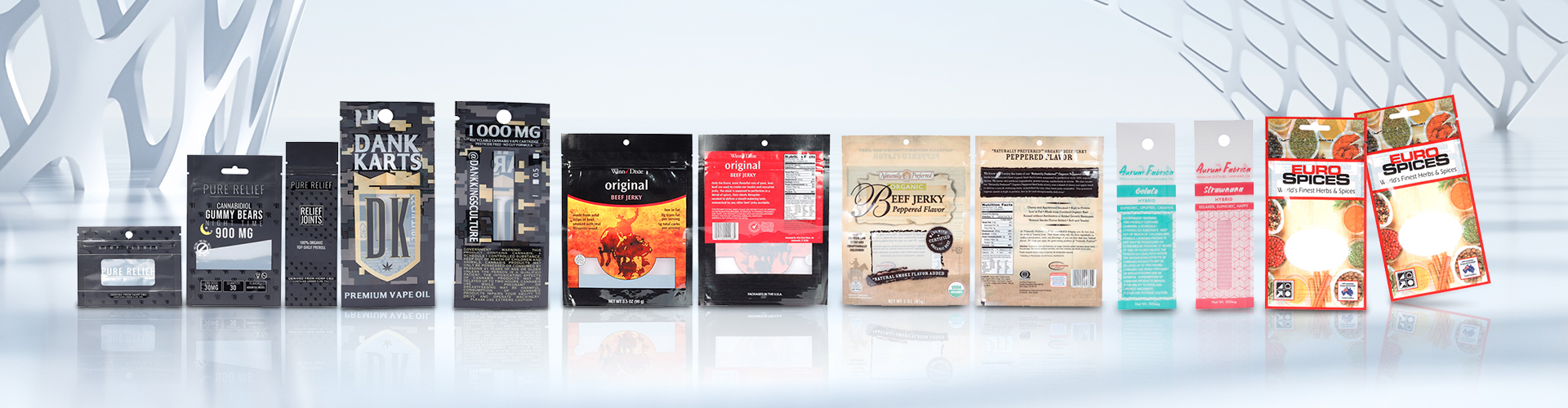 Spices packaging resealable zip bag with hanging hole